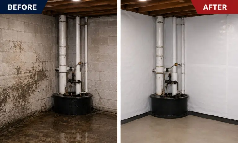 Before and after waterproofing proof